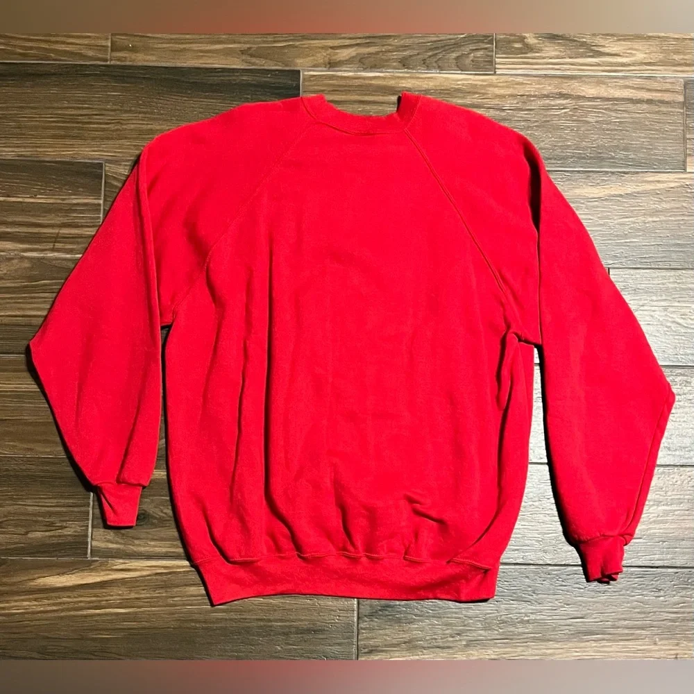 Jerzees Red‎ Crewneck Single Stitch Sweatshirt Made in USA Vintage
